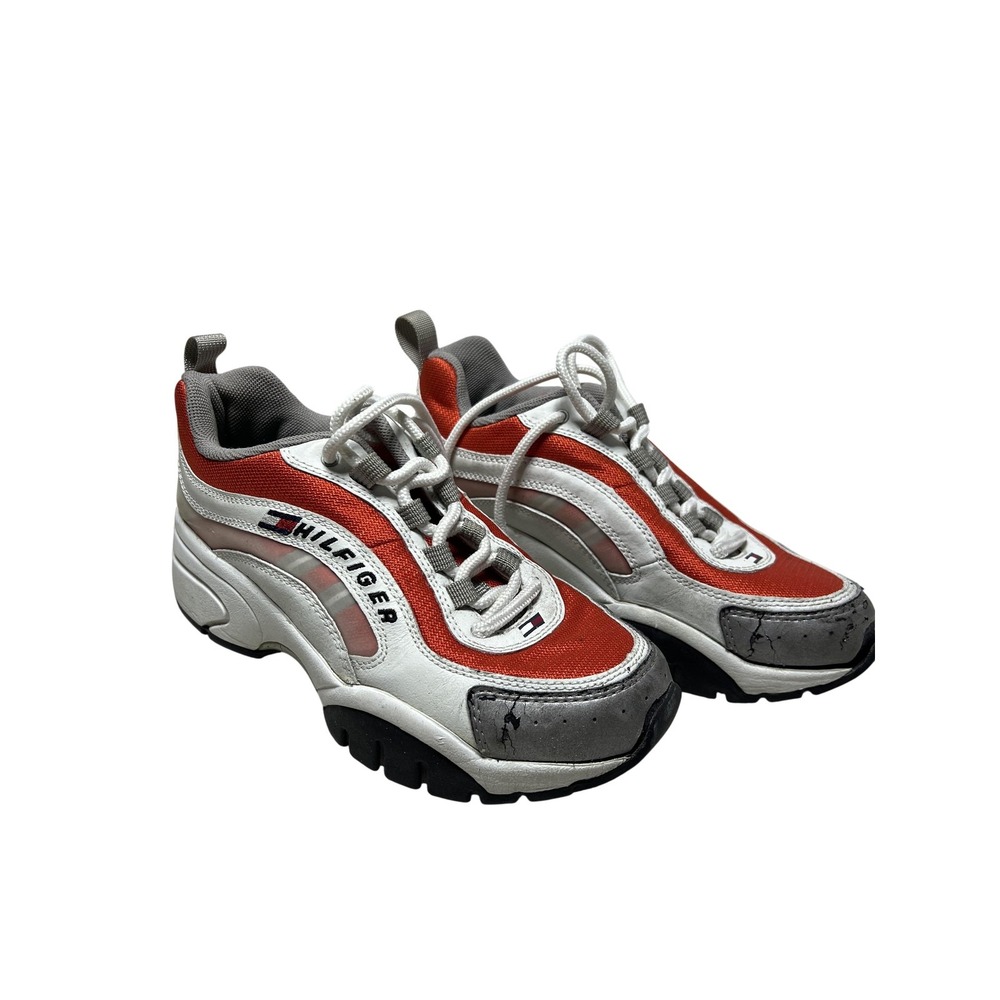 Tommy Hilfiger Shoes Womens Size 7 Red White Colorblock Athletic Sneakers W80488